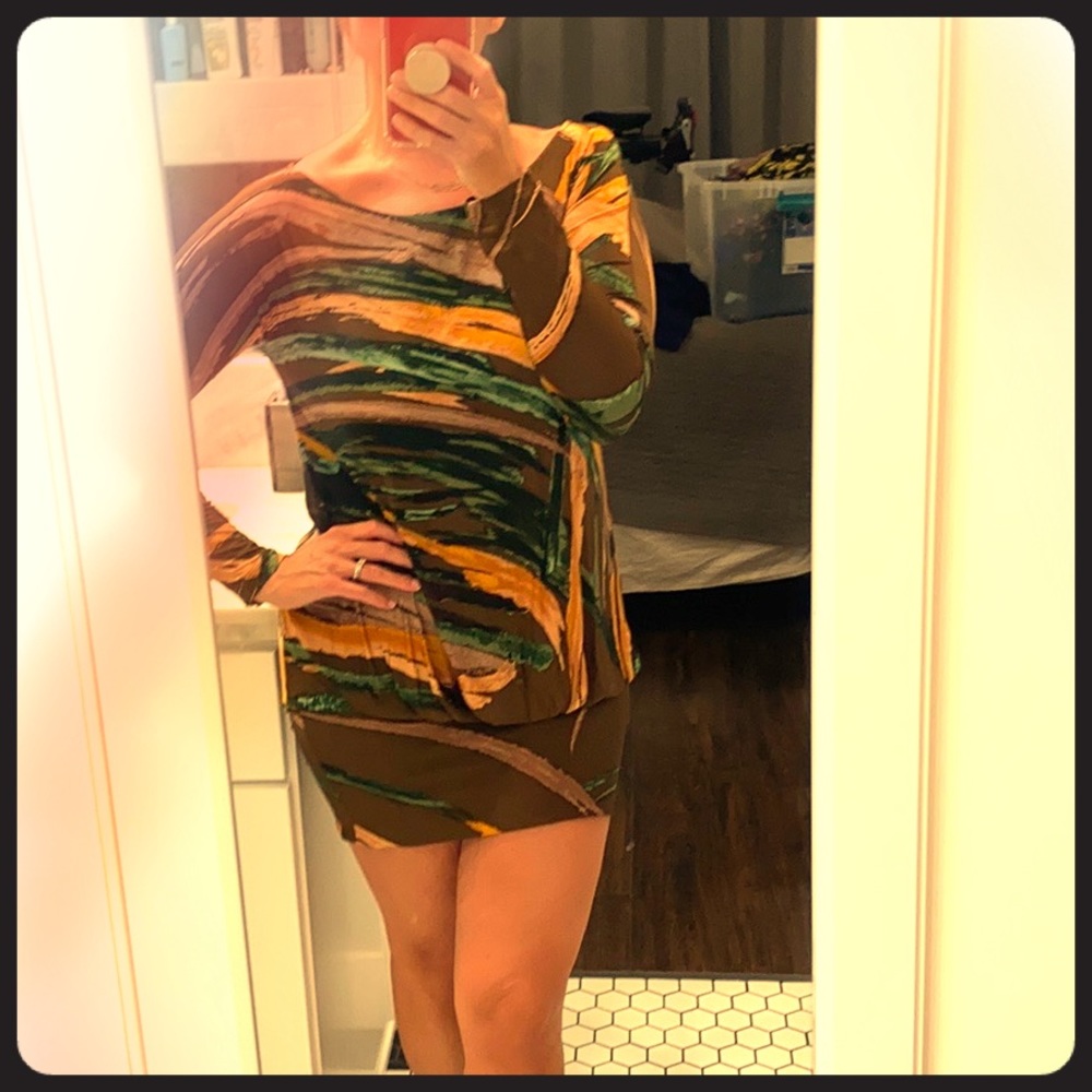 Bcbg Max AZRIA long sleeve jersey mini dress